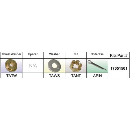 Solas Fixed Hub Propeller Hardware Kit - Nissan/Tohatsu, Type A 17051501